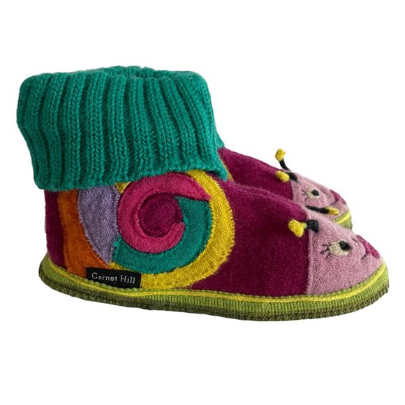 KIDS GARNET HILL BOILED WOOL SNAIL SLIPPER BOOTS WOOLMARK SIZE 3 - Picture 5 of 8